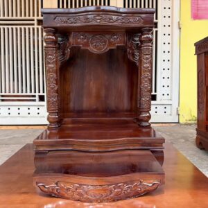[Hot Gỗ Tràm Trạm Hoa] Ngang 60cm Bàn Thờ Thần Tài Mẫu Mới Rẻ Bền Đẹp